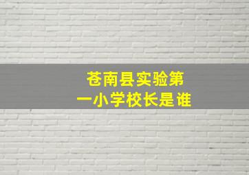 苍南县实验第一小学校长是谁