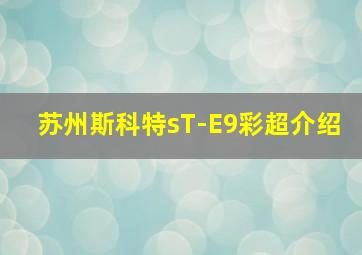 苏州斯科特sT-E9彩超介绍