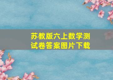 苏教版六上数学测试卷答案图片下载