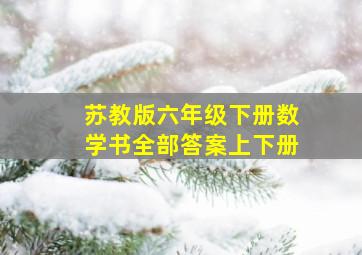 苏教版六年级下册数学书全部答案上下册