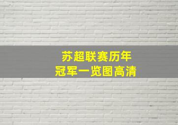 苏超联赛历年冠军一览图高清