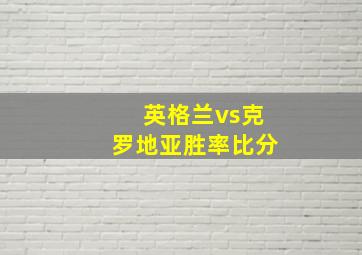 英格兰vs克罗地亚胜率比分