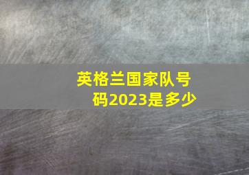 英格兰国家队号码2023是多少