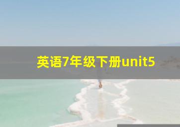 英语7年级下册unit5