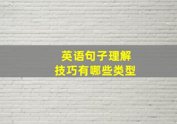 英语句子理解技巧有哪些类型