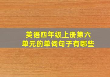 英语四年级上册第六单元的单词句子有哪些