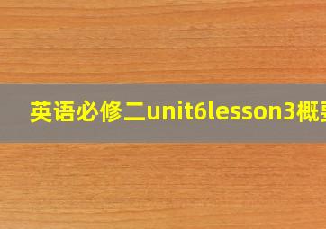 英语必修二unit6lesson3概要