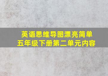 英语思维导图漂亮简单五年级下册第二单元内容