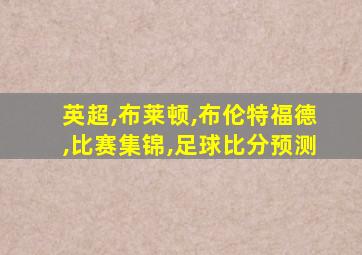 英超,布莱顿,布伦特福德,比赛集锦,足球比分预测