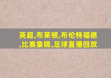 英超,布莱顿,布伦特福德,比赛集锦,足球直播回放