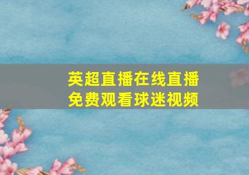 英超直播在线直播免费观看球迷视频