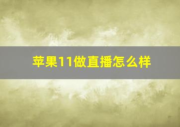 苹果11做直播怎么样