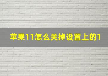 苹果11怎么关掉设置上的1