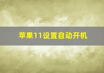 苹果11设置自动开机