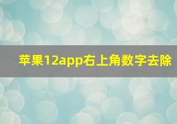 苹果12app右上角数字去除