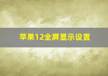 苹果12全屏显示设置