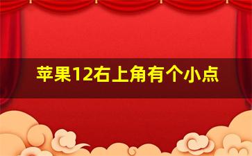 苹果12右上角有个小点