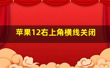 苹果12右上角横线关闭