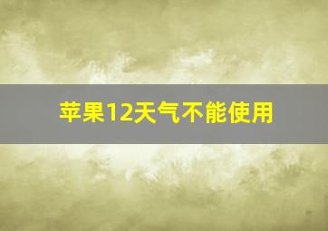 苹果12天气不能使用