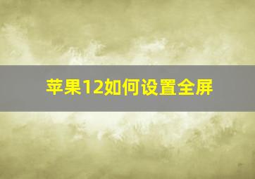 苹果12如何设置全屏