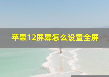 苹果12屏幕怎么设置全屏