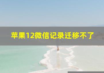 苹果12微信记录迁移不了