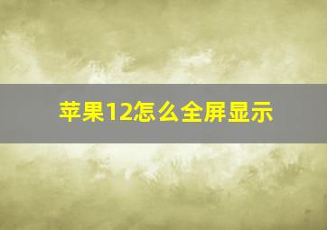 苹果12怎么全屏显示