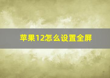 苹果12怎么设置全屏