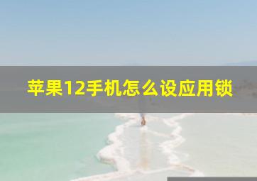 苹果12手机怎么设应用锁