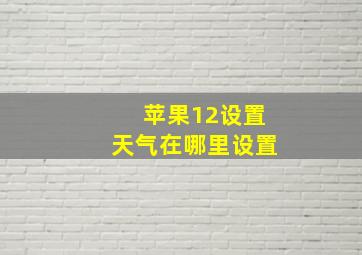 苹果12设置天气在哪里设置