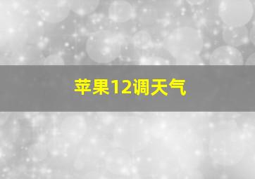 苹果12调天气