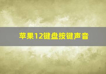 苹果12键盘按键声音