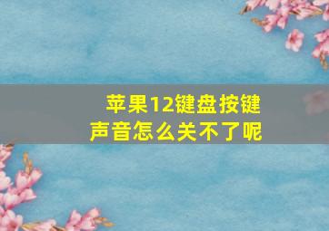 苹果12键盘按键声音怎么关不了呢