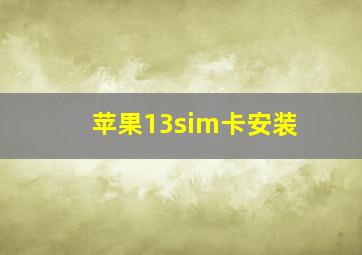 苹果13sim卡安装