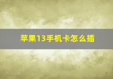 苹果13手机卡怎么插