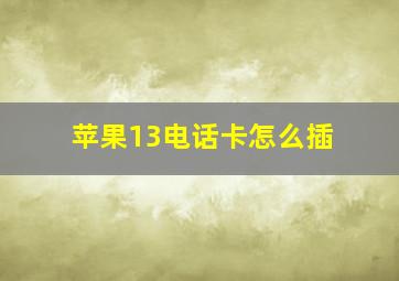 苹果13电话卡怎么插