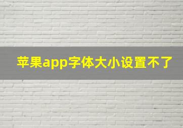 苹果app字体大小设置不了