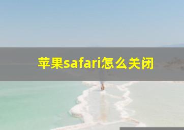 苹果safari怎么关闭