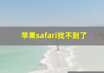 苹果safari找不到了