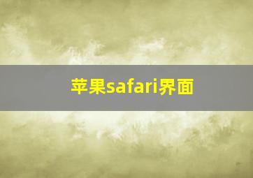 苹果safari界面