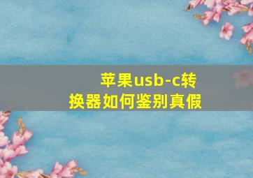 苹果usb-c转换器如何鉴别真假