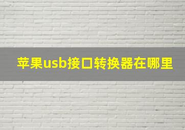 苹果usb接口转换器在哪里