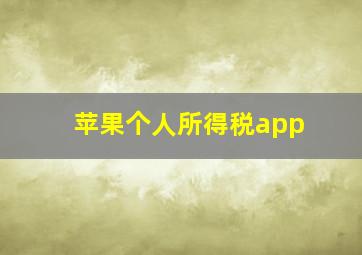 苹果个人所得税app