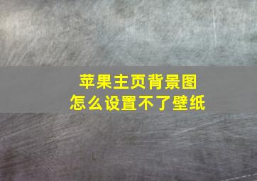 苹果主页背景图怎么设置不了壁纸