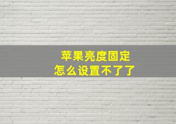 苹果亮度固定怎么设置不了了