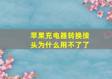 苹果充电器转换接头为什么用不了了