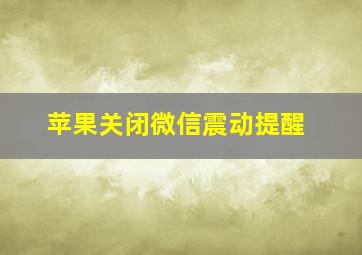 苹果关闭微信震动提醒