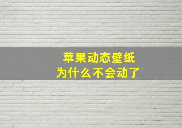 苹果动态壁纸为什么不会动了