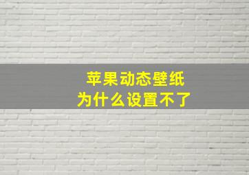 苹果动态壁纸为什么设置不了