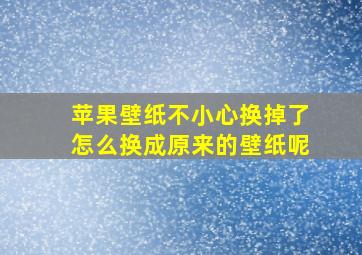 苹果壁纸不小心换掉了怎么换成原来的壁纸呢